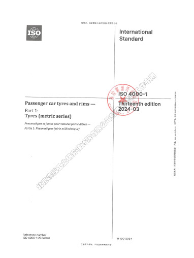 2024-轿车轮胎和轮辋—第1部分：轮胎（公制系列）